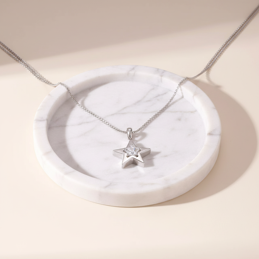 Olivia Star Necklace - Silver