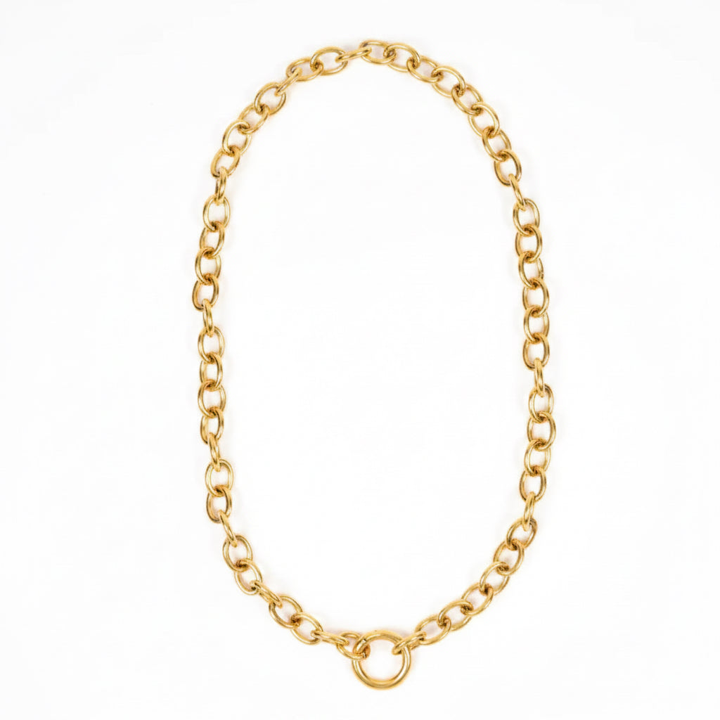 Chunky T Bar Necklace Gold
