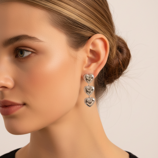 heart earrings silver