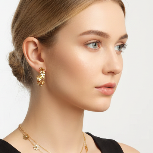 Daisy Hoops Gold