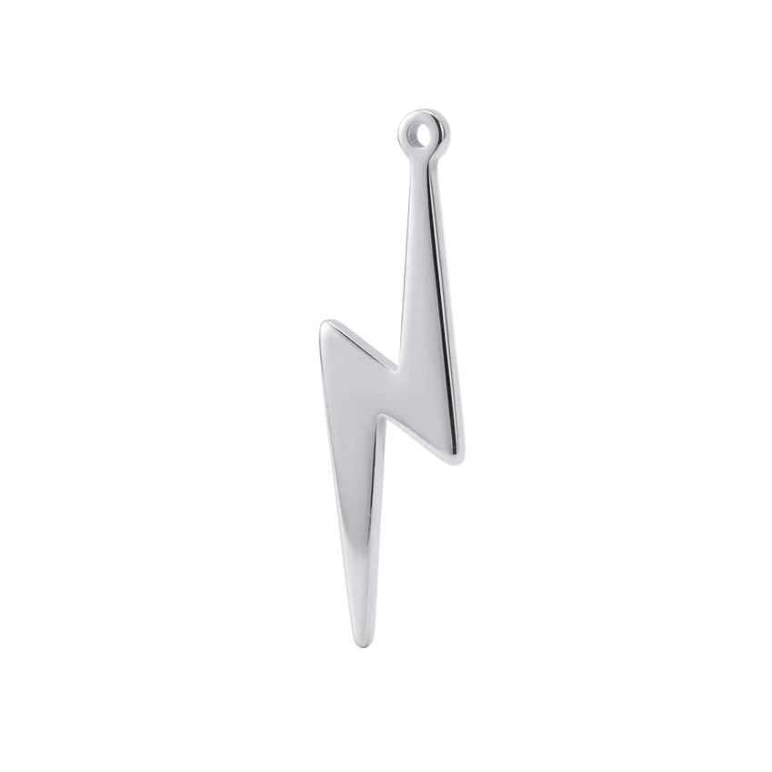 Lightening Bolt Charm - Silver