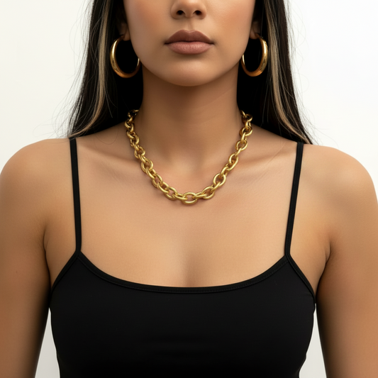 Xena-rubbedgold-link-necklace