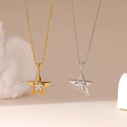 Olivia Star Necklace - Silver
