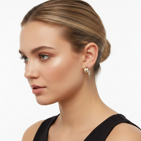 Gina Earrings - Mixed Metal