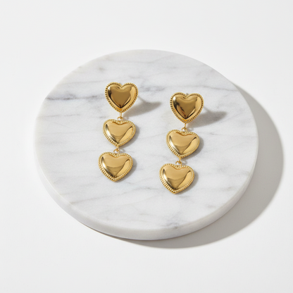 Olivia Heart Earrings Gold