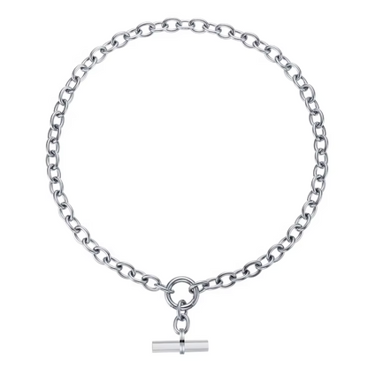 chunky silver tbar necklace