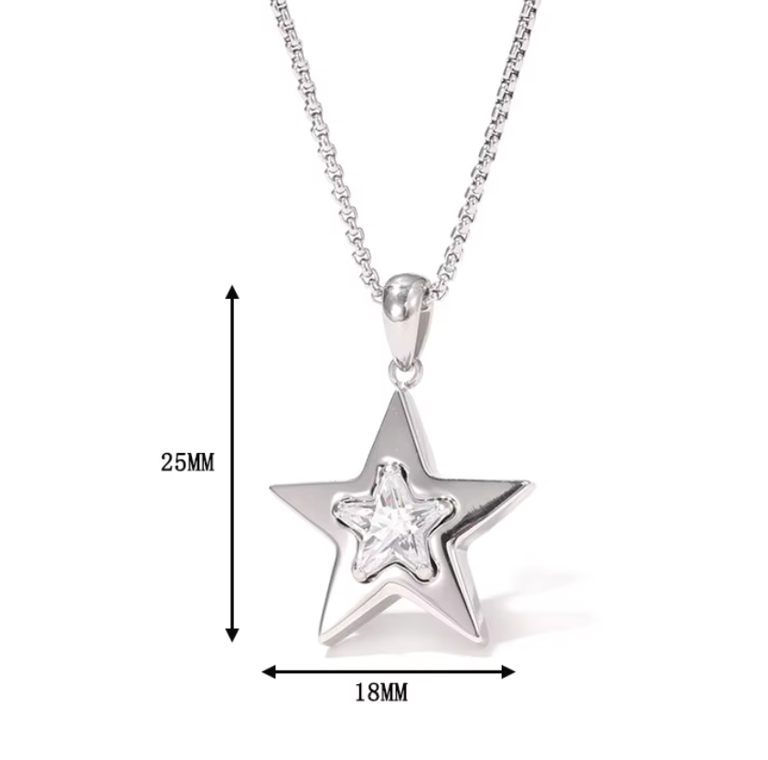 Olivia Star Necklace - Silver