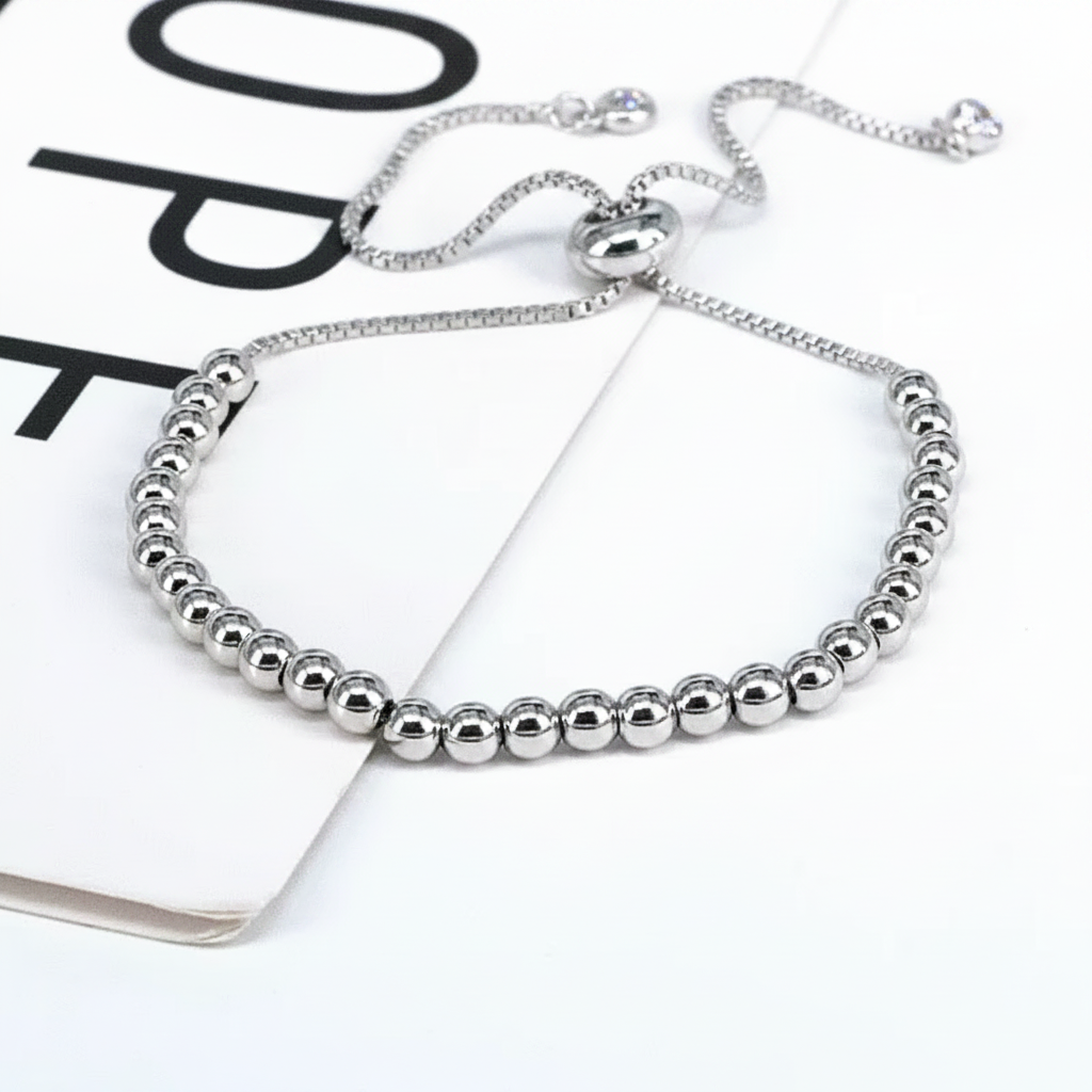Millie Silver  Bead Bracelet