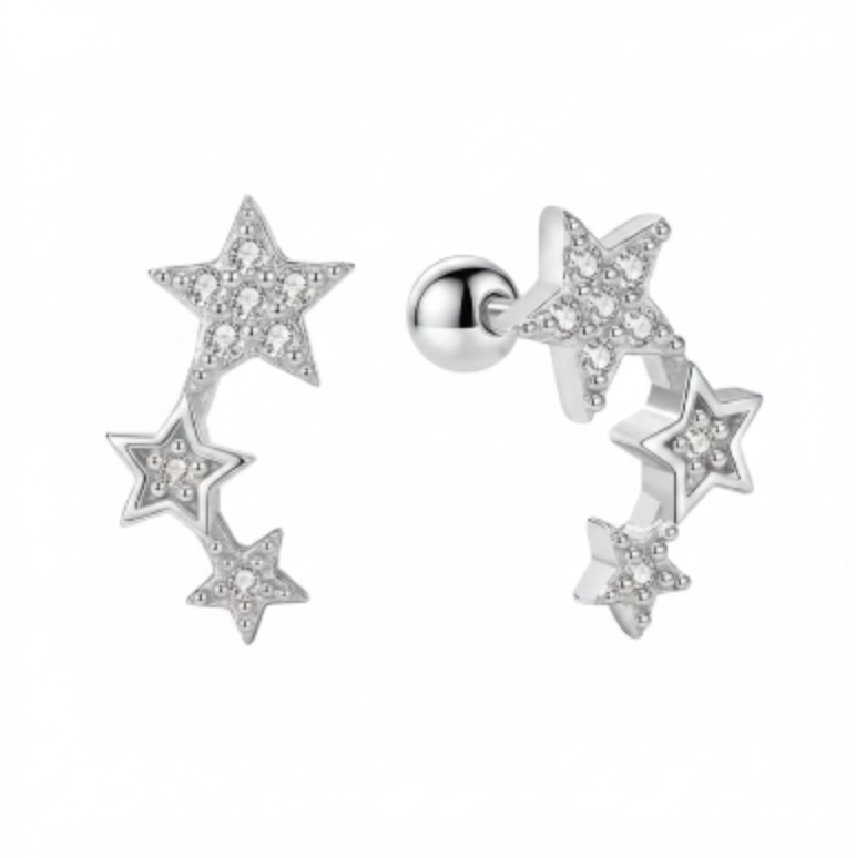 Kaia Star Earrings - Silver