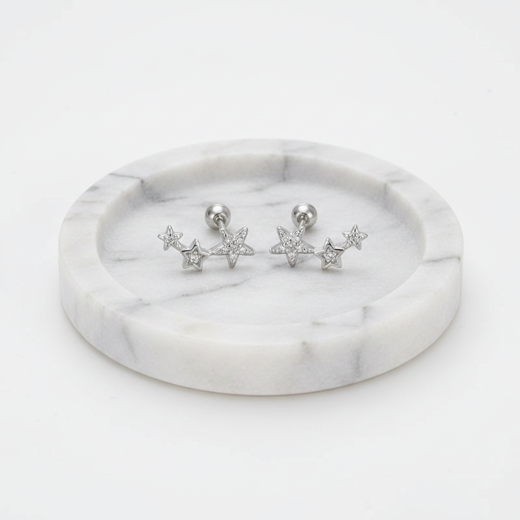 Kaia Star Earrings - Silver