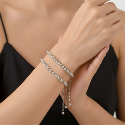 Millie Silver  Bead Bracelet