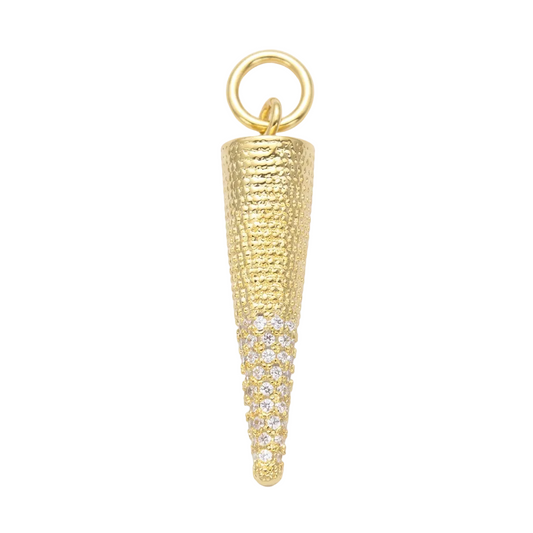Paved Spike Charm - Gold
