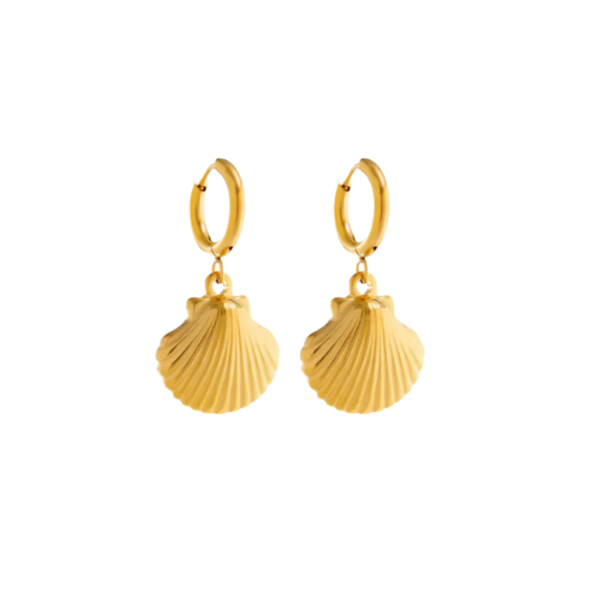 huggies-clam shell-earrings