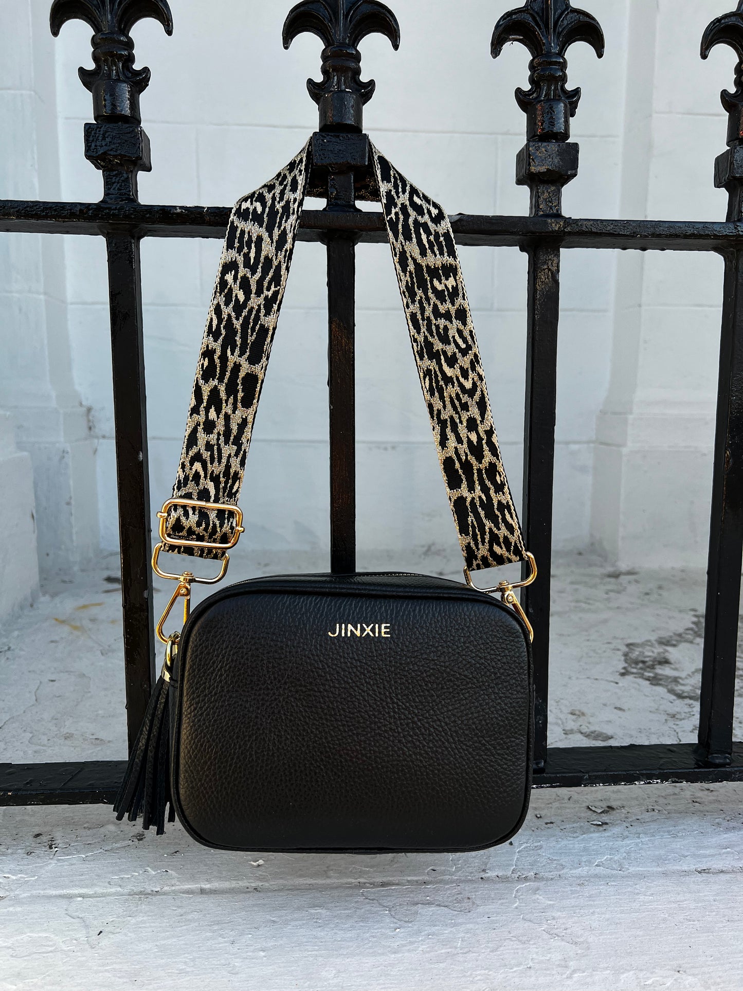 Metallic Gold | Black Leopard Print