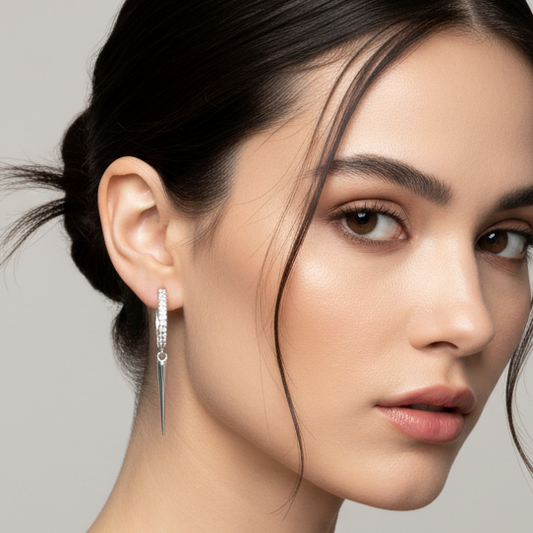 Celeste Hoop Silver Earings