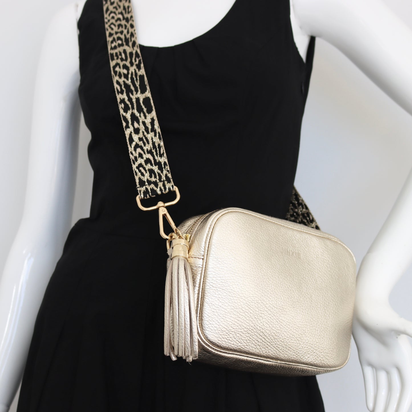Metallic Gold | Black Leopard Print