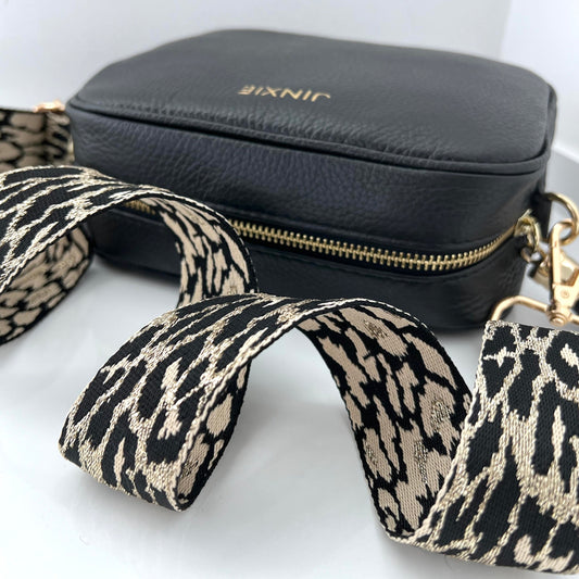 Metallic Gold | Black Leopard Print