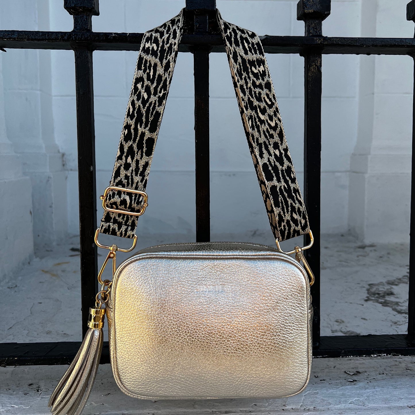 Metallic Gold | Black Leopard Print